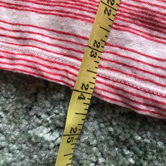 BANANA REPUBLIC Cream and Pinkish-Coral Striped Tee, Long Sleeve - Picture 10 of 10